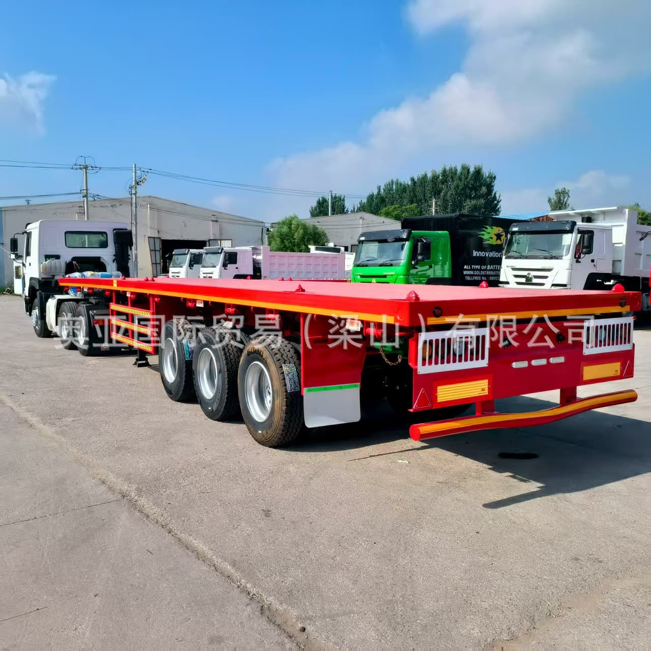 Cross-border Africa 3-axle 40ft mechanical suspension flatbed semi-trailer Nigeria container transport vehicle