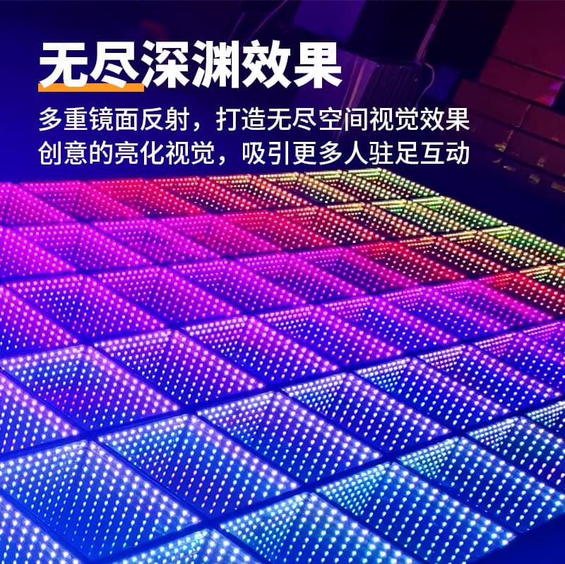 LED Abyss Floor Tile Light, Gravity-Sensing Glowing Floor Lamp, Recessed Background Light for Shopping Malls, Outdoor Stage Light