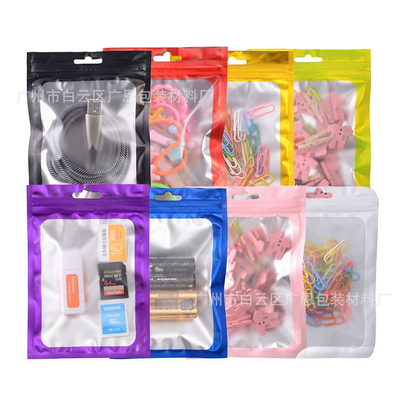 Matte Aluminum Foil Ziplock Bag for Accessories, Phone Case, Plastic Bag, Electronic Parts Composite Bag, Colorful Packaging Bag