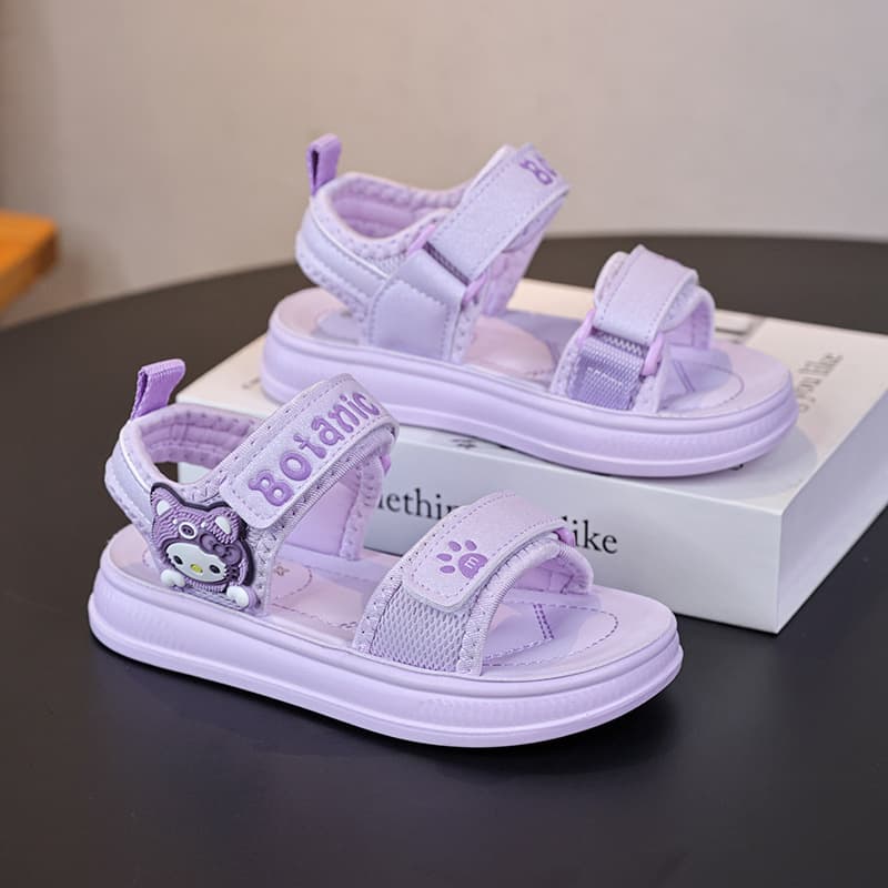 Children's Open-Toe Beach Sandals 2025 Spring/Summer New Style Girls' Sandals Cute Bear Velcro Toddler Shoes Trendy