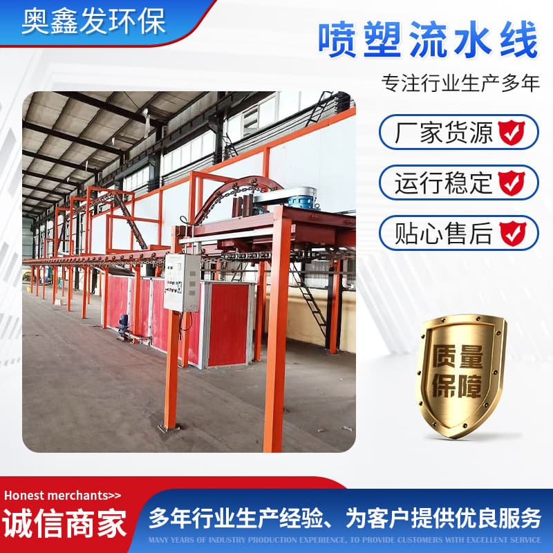 Fully automatic electrostatic spraying line with large cyclone secondary recovery industrial coating line