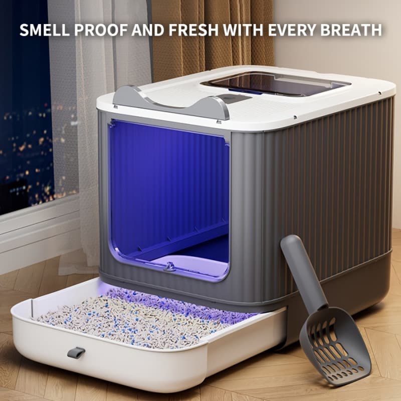 2026 New Cross-border Drop Shipping Large Capacity Cat Litter Box Odor Control