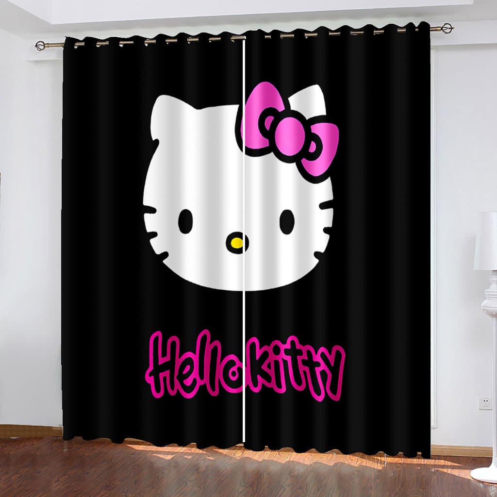 Blackout Curtains Animated Cartoon Cute Cat Print Living Room Balcony Study Bedroom Blackout Curtain Drop Shipping
