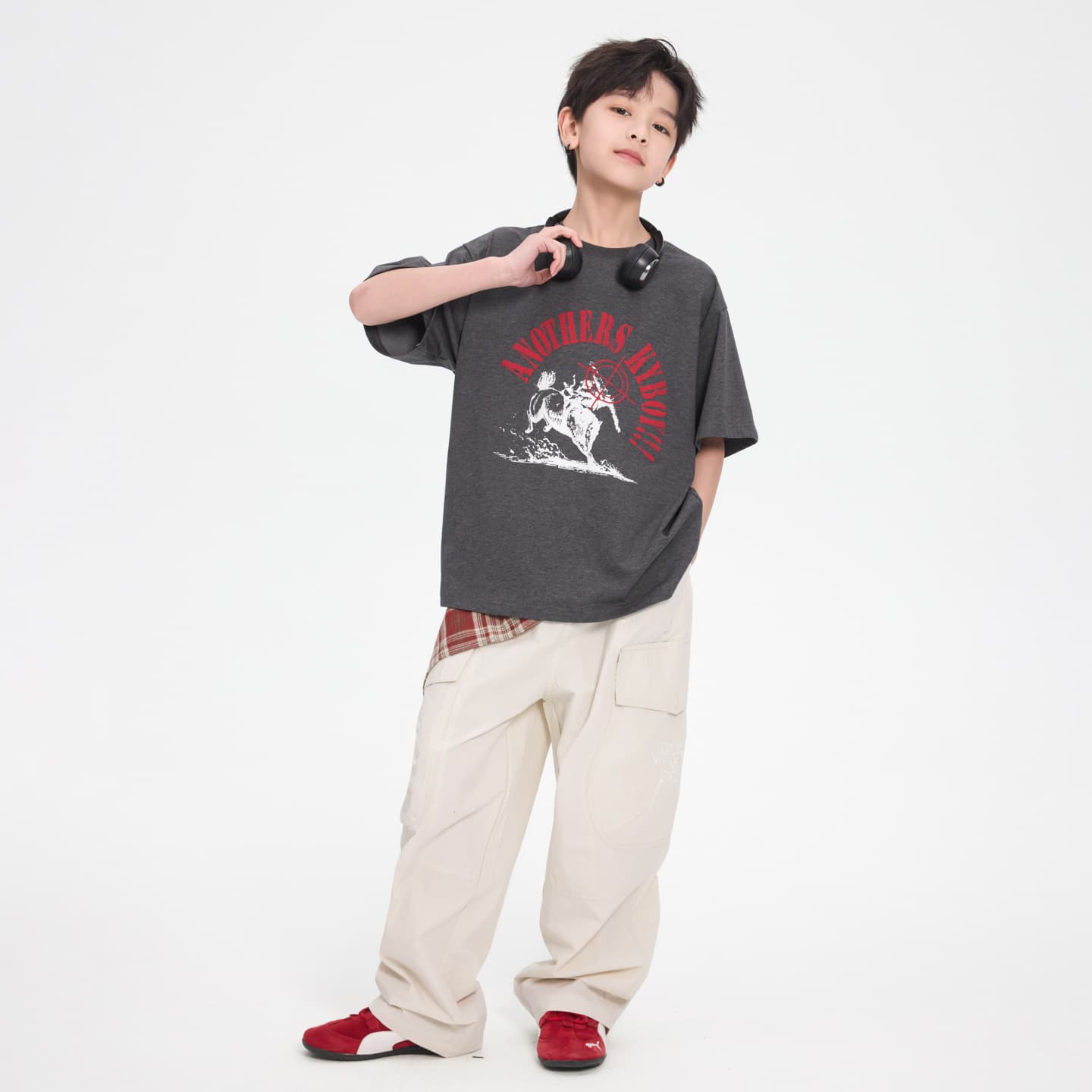 Boys' Summer Korean Ice-Feel Loose Short-Sleeve T-Shirt 2026 New Youth Kids' Half-Sleeve Top
