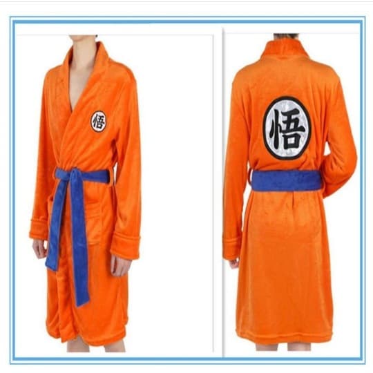 Autumn and winter nightgown flannel thickened male and female couple Dragon Ball Goku home clothes cute cartoon anime bathrobe