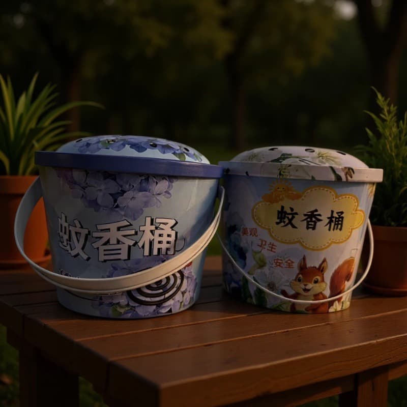 Cross-border outdoor wild fishing camping large bucket mosquito coil tray mosquito coil box large iron mosquito coil bucket mosquito coil bracket to connect the ash tray