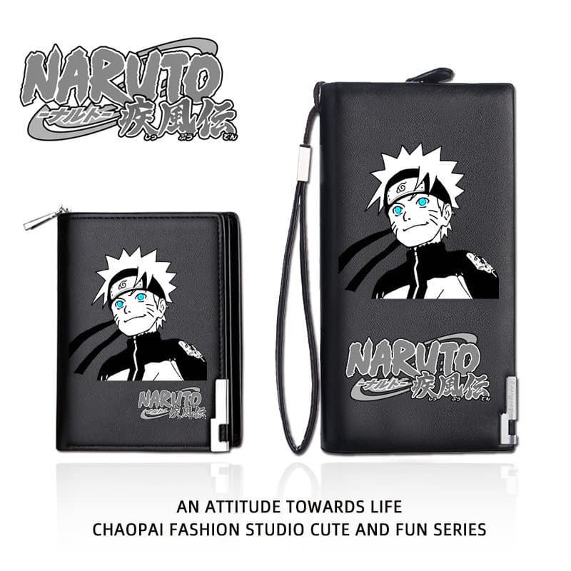 Naruto Uchiha Itachi Men's Wallet Long Zipper Large Capacity Student Wallet Sasuke Anime Naruto Card Holder