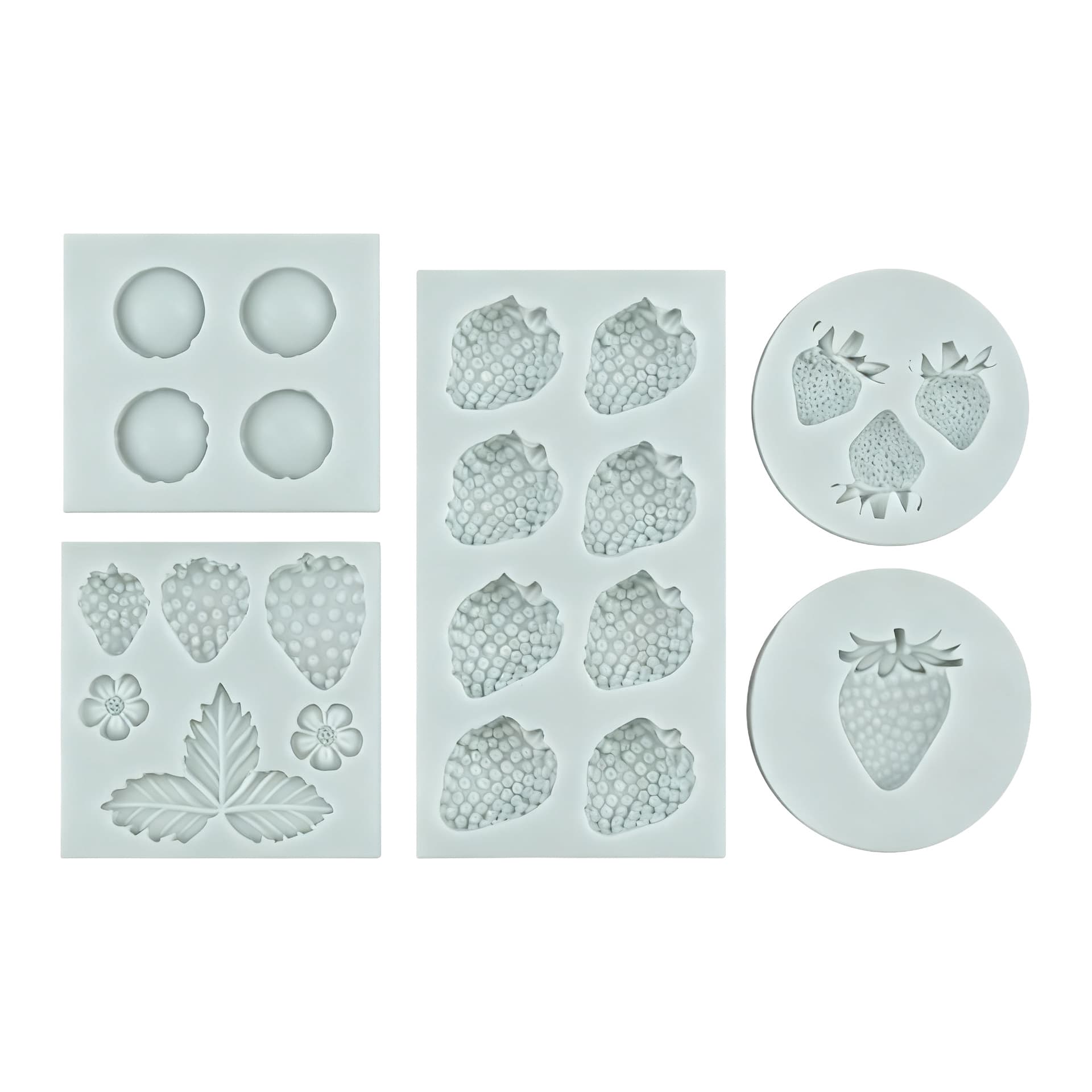 Mini Strawberry Leaf Fondant Cake Decor Mold Silicone Mold for Polymer Clay