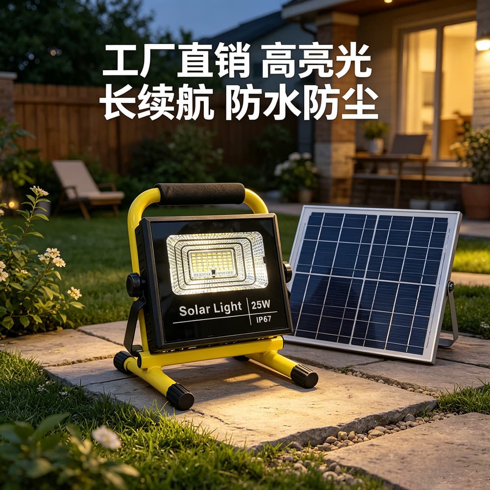 Solar Integrated Charging LED Floodlight Camping Lantern Handheld Light Fishing Light Boat Light Home Lighting