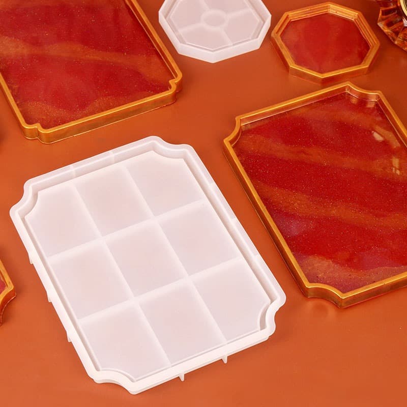 New DIY Mold - Chinese Style Tray Resin Mold Home Storage Coaster Silicone Mold Cross-Border