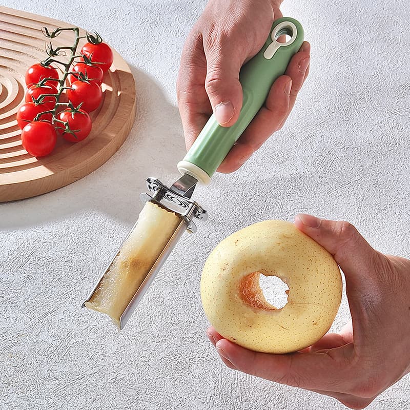 Pitting tool for household use, stainless steel pear and jujube remover, kitchen fruit core remover, apple peeler, adjustable core remover.