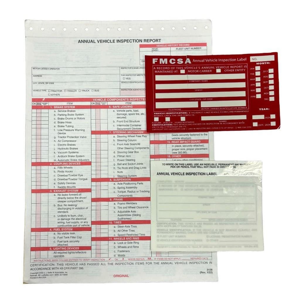 Annual Vehicle Inspection Report vehicle inspection triplicate form