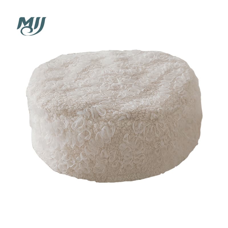 Altai velvet round puff-shaped seat cushion, pouf living room floor cushion, entrance shoe bench, sofa cross-leg stool