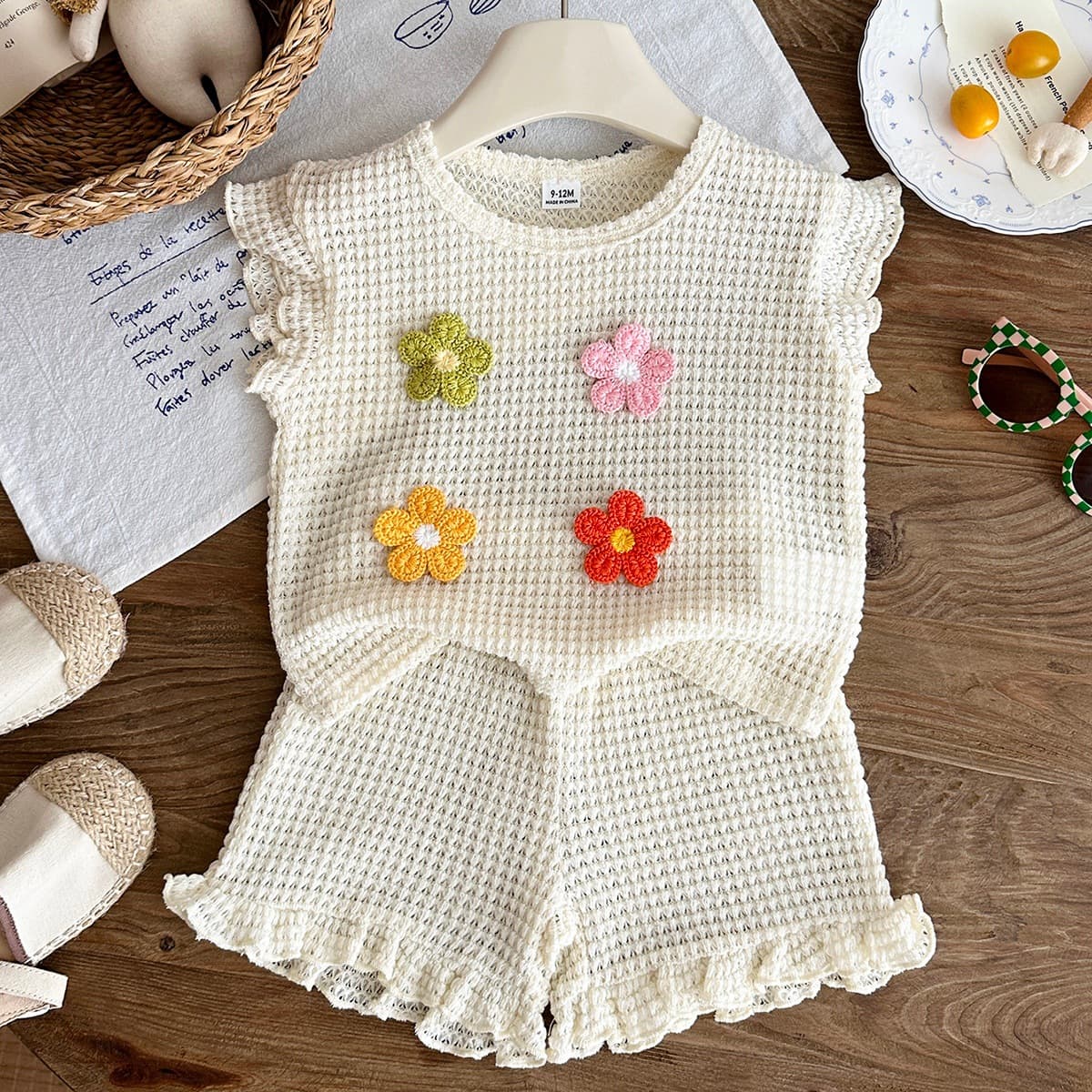 Baby Girls Clothes 0-3Y Vest Floral Top + Shorts Two-Piece Set
