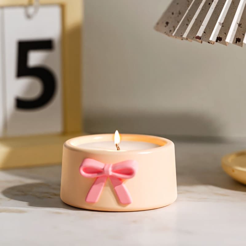 New and good diy size bow storage jar silicone mold candle aromatherapy cup plaster ornaments glue mold