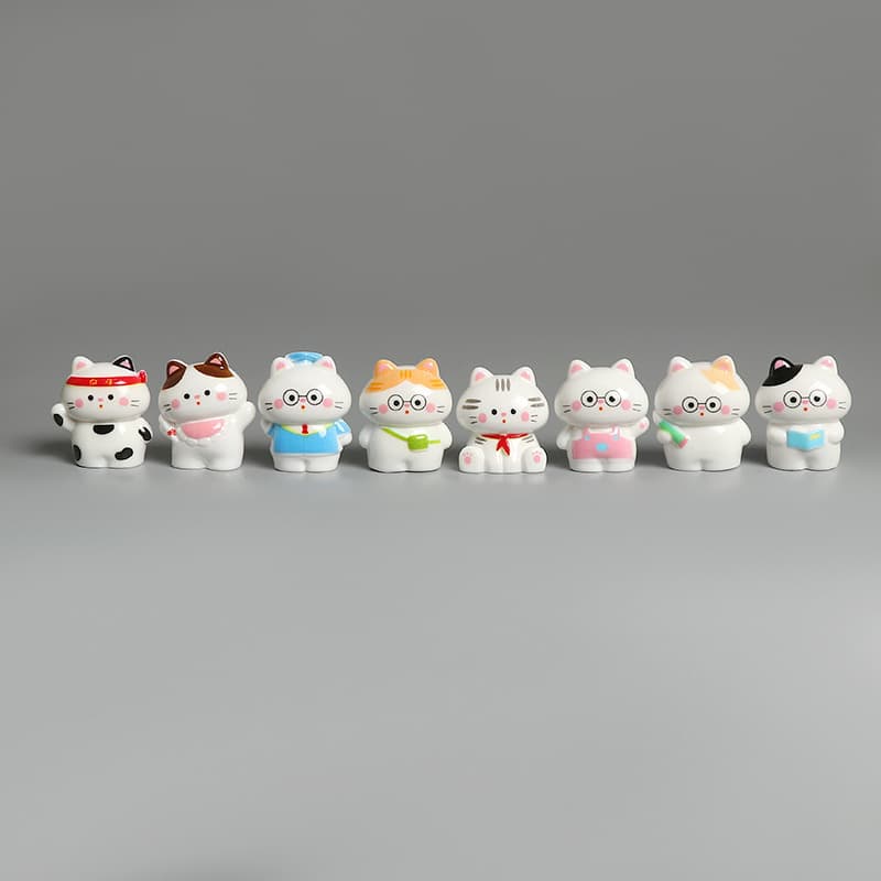Resin Cute Little Cat Doctor Cat Miniature Ornament Craft Cute Figure Desktop Car Decoration Keychain Pendant