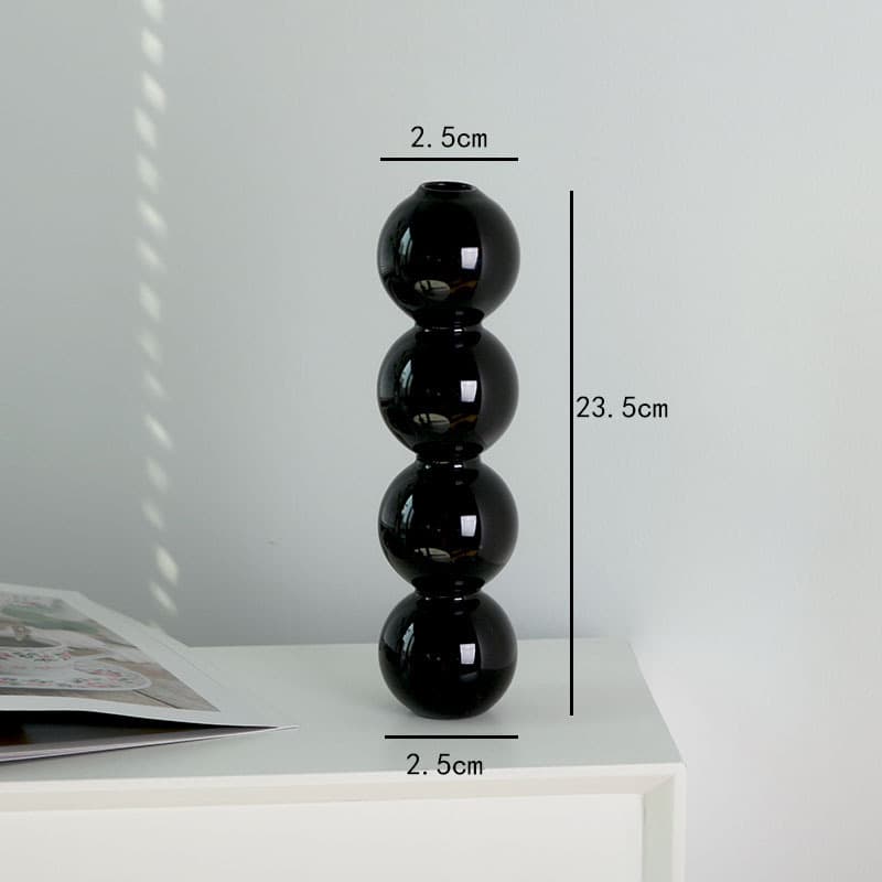 Ins-style Black Glass Candle Holder Photo Prop Nordic Romantic French Home Decor Clothing Store Soft Furnishing Ornament