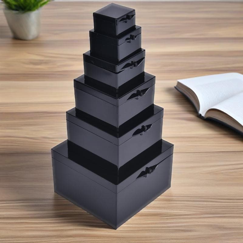 Black Lightproof Square PC Plastic Box, Durable and Impact-Resistant Flip Lid Storage Box, Opaque Packaging Box