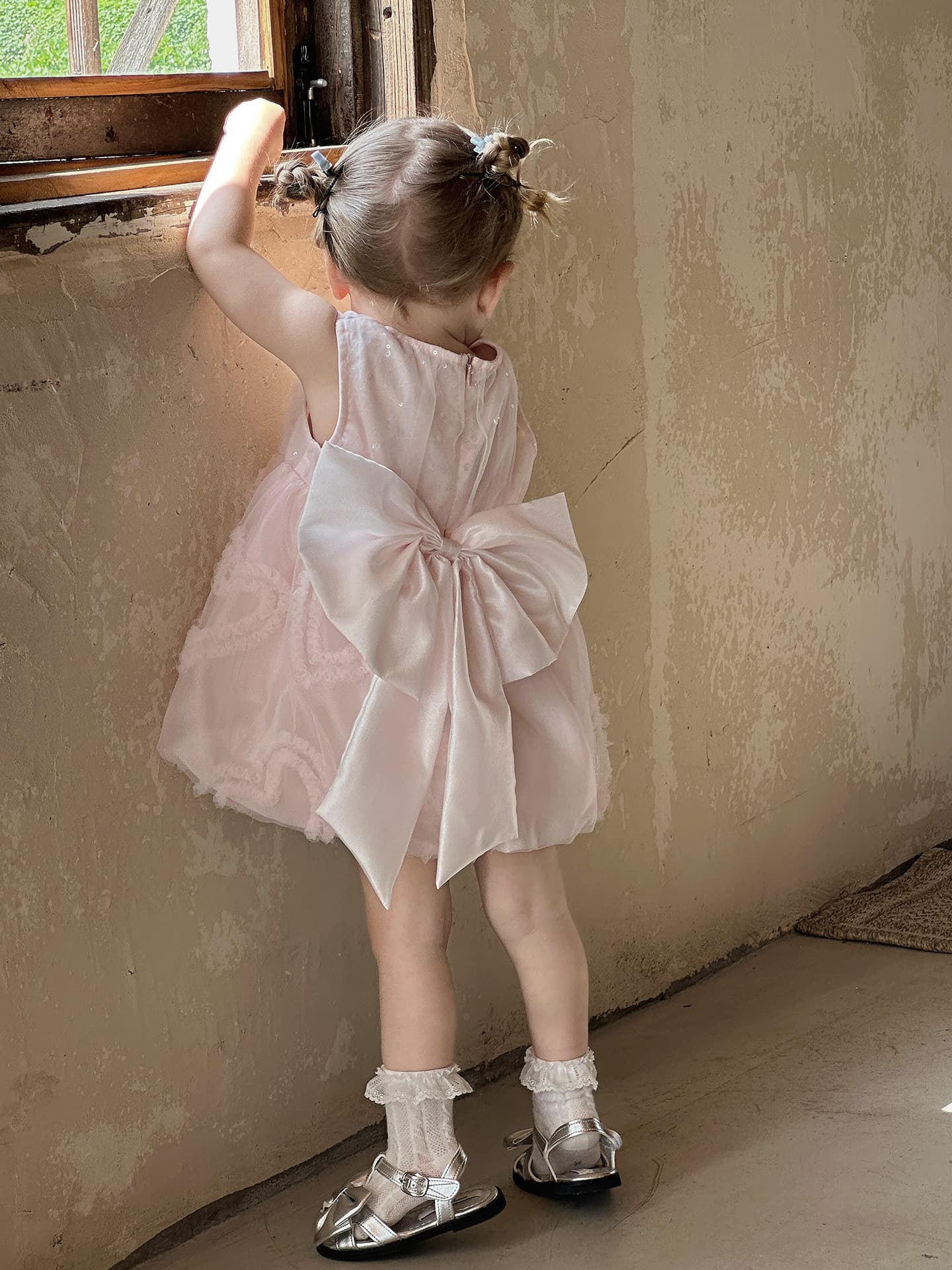 Girls Pink Bow Vest Dress Fashionable Toddler Dress 2026 Summer New Infant Dress