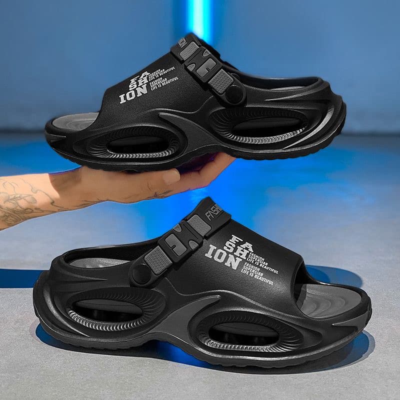 [Light Luxury Soft] Men's Sandals 2025 New Thick Sole Cloud-Like Anti-Slip Outdoor Driving Two-Wear Beach Shoes