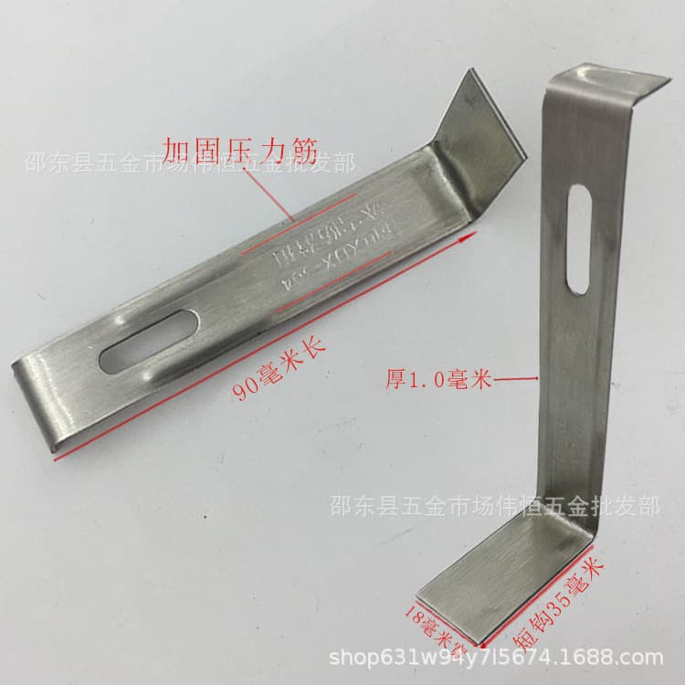 Stainless steel 304 glazed tile cover tile accessories anti-slip hooks, snowproof buckles, thickened and widened reverse hooks