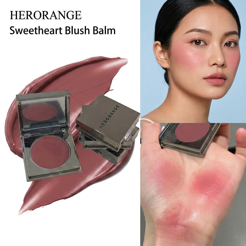 Herorange Sweet Velvet Lip Mud Natural Matte Multi-Use Single Blush Stick Brightening Student Affordable Cosmetics