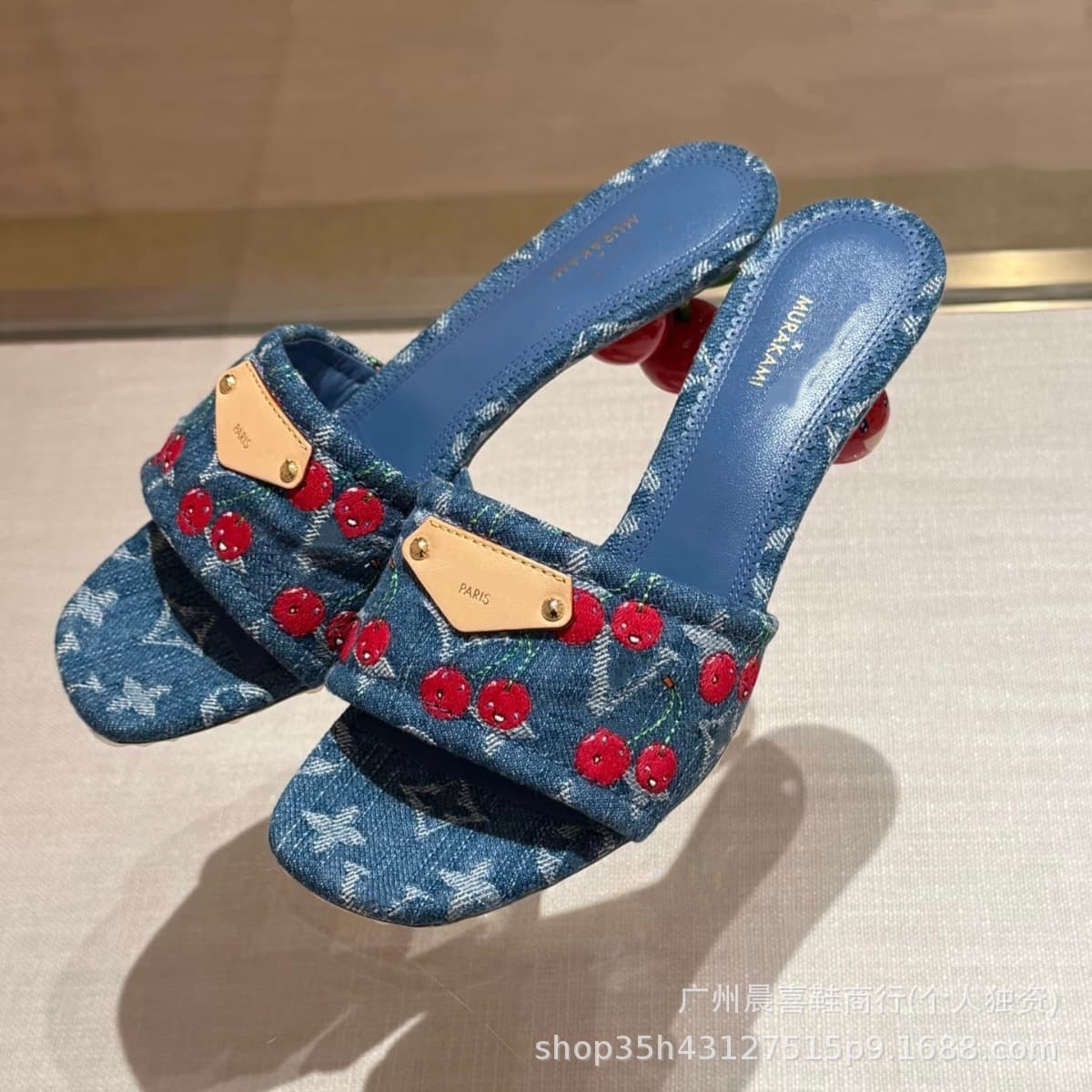 Cherry Heel Women's Shoes 2026 Summer New Fashion Versatile High Heel Sandals Large Size Mid Heel Export European American Style