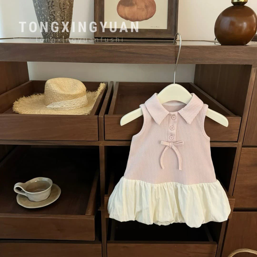 Tongxingyuan Summer New Original Purple! Canelé Girls' Summer Purple Heart Court-Style Vest Bubble Skirt