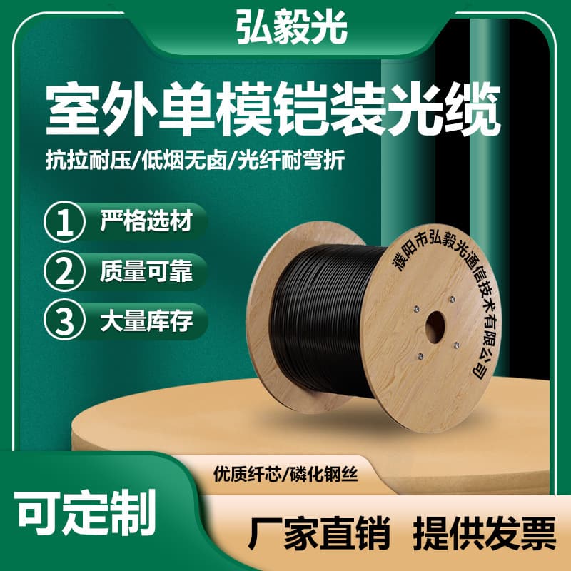 4-Core Outdoor Optical Cable 6-Core 8-Core 12-Core Armored Fiber Optic Cable GYXTW Central Loose Tube Single Mode Fiber Optic Cable
