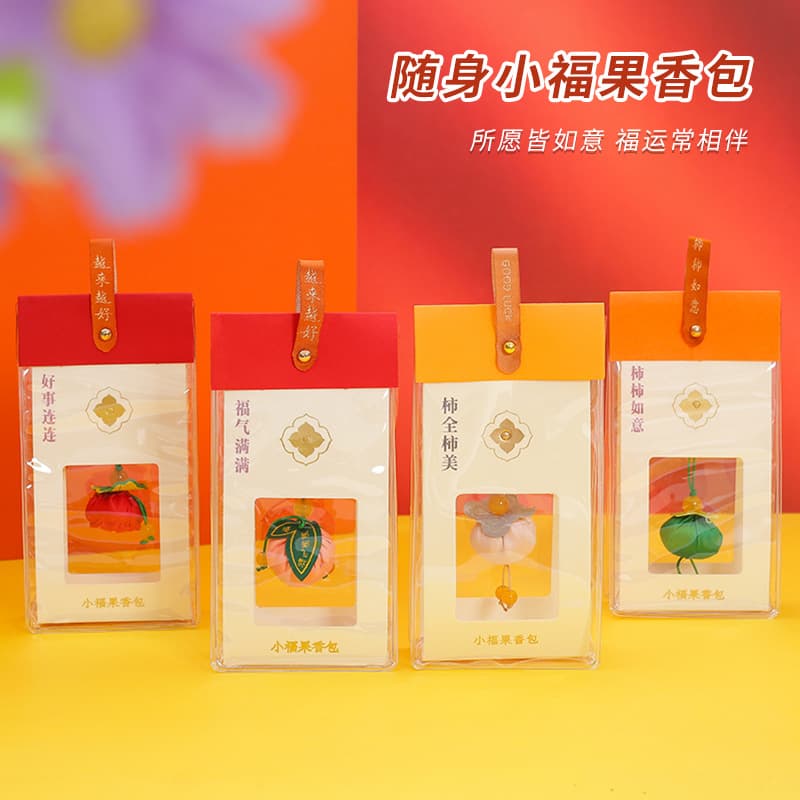Persimmon Sachet Peace Charm Gift Embroidered Backpack Bag Wardrobe Hanger Handmade Hanfu Persimmon Wish Fulfilled Sachet