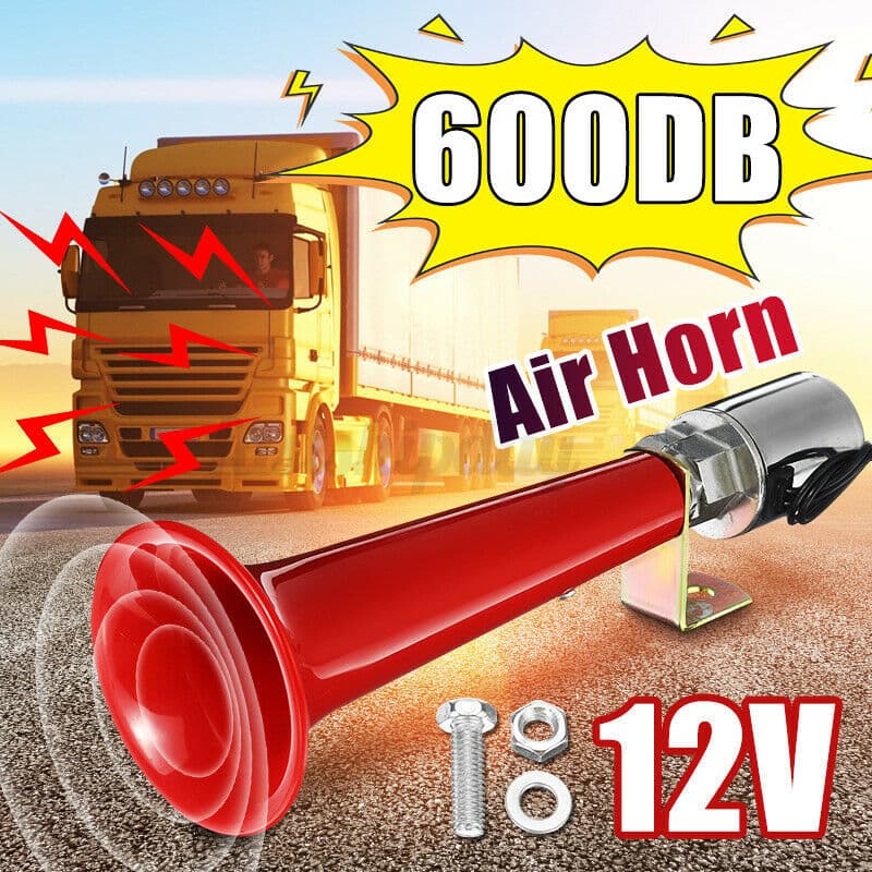 Red Plated New Single Tube Car Truck Air Horn 12v 24v 180db Bird Call Air Horn Loud Sound Vehicle Accessories