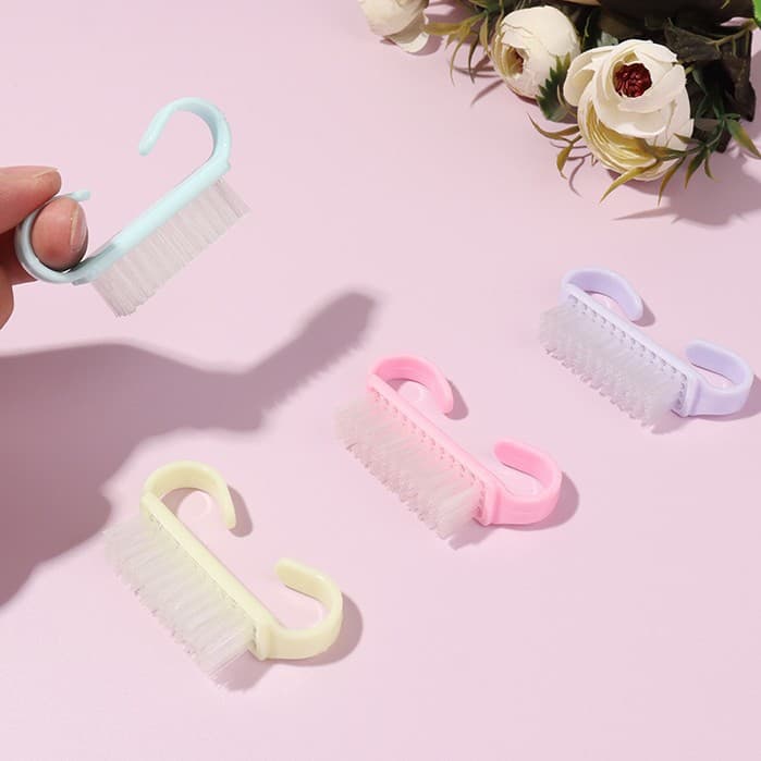 Plastic Nail Art Tool Macaron Horn Brush Nail Cleaning Plastic Goat Horn Brush Small Plastic Dust Brush