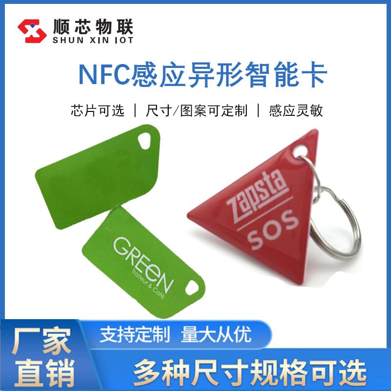 Custom NFC PVC Non-Standard Card, Shaped Personalized Membership Card, Triangle Epoxy Keychain Accessory NFC
