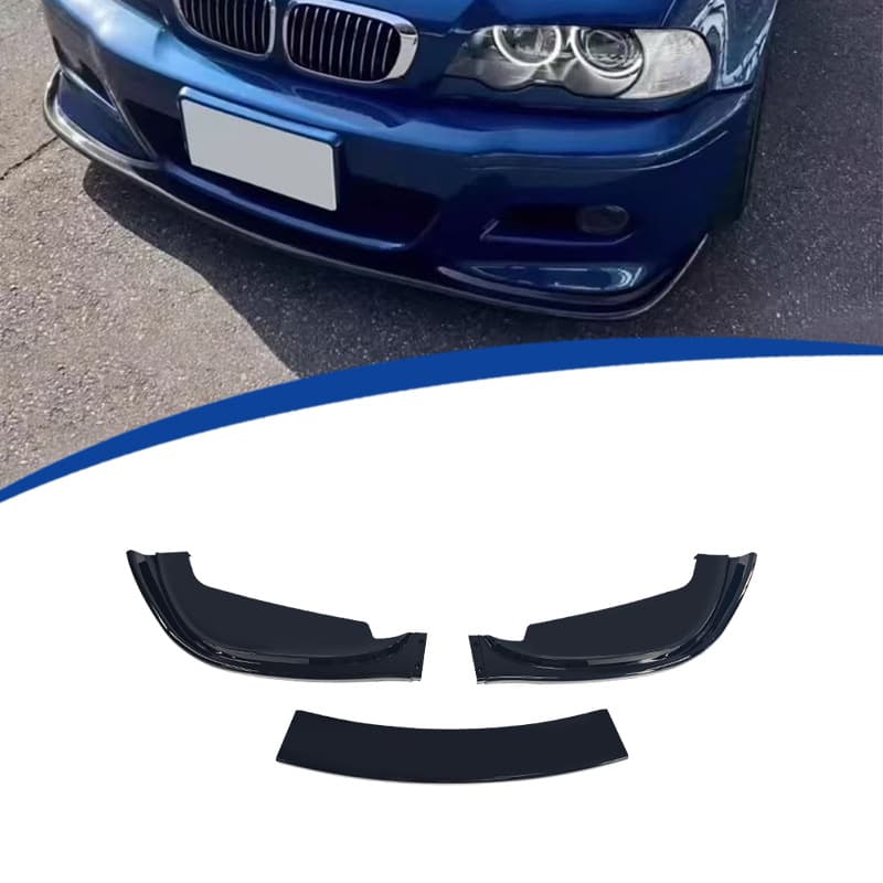 For 1998-2005 BMW E46 M3 Front Splitter Lip 3-Piece PP Material