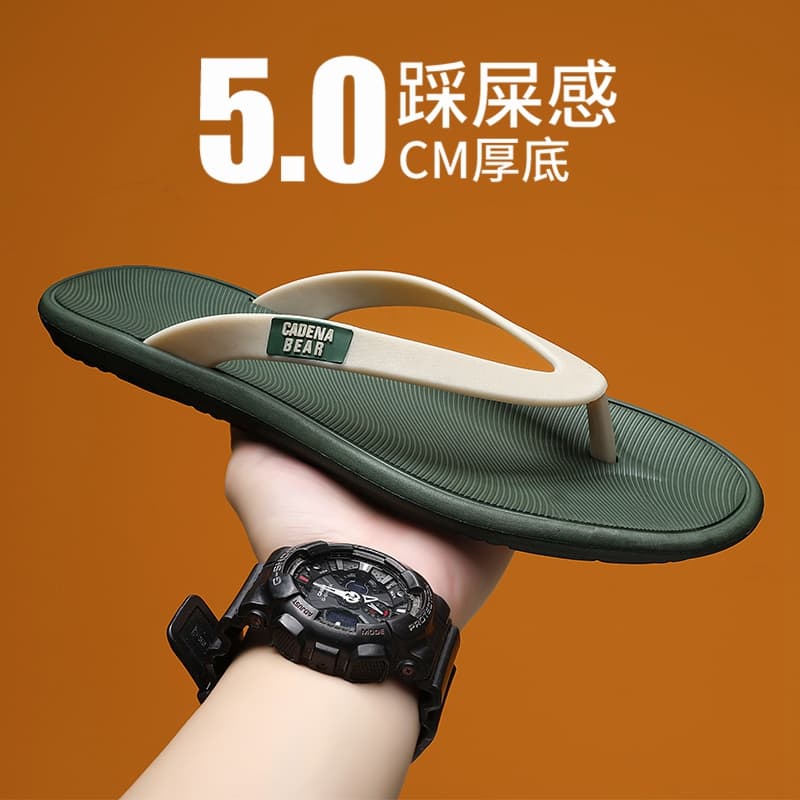 Men's Flip Flops Summer Casual Outdoor Soft Sole Toe Separator Sports Sandals for Beach and Vietnam Style