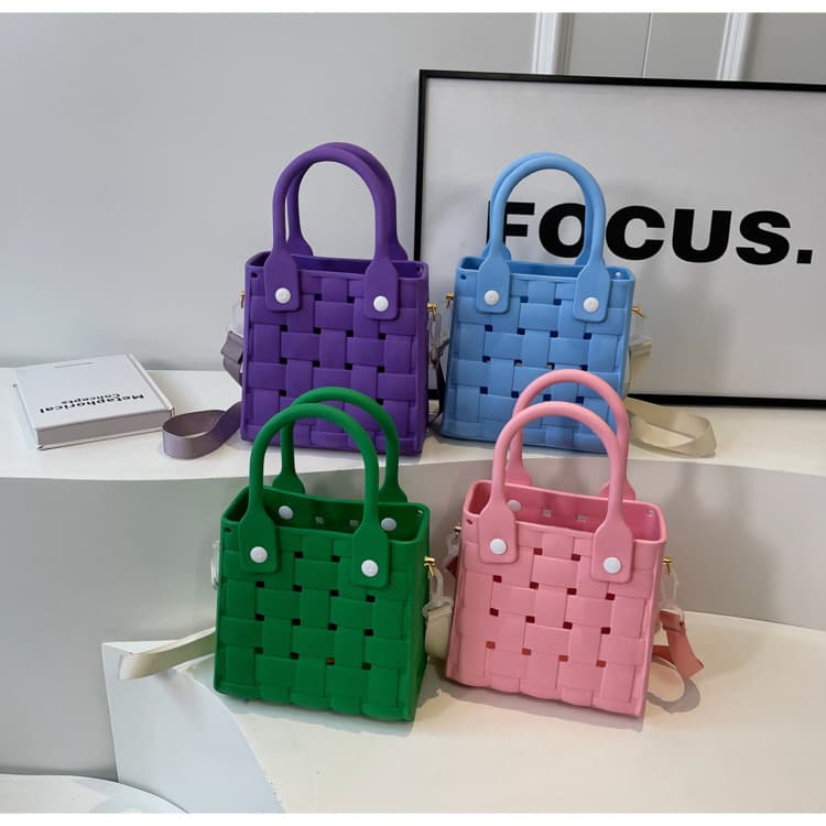 Cross-Border Factory In-Stock Eva Beach Bag, Large Capacity, Easy to Clean, Perforated Bag, Women's Shoulder Bag, DIY Handbag