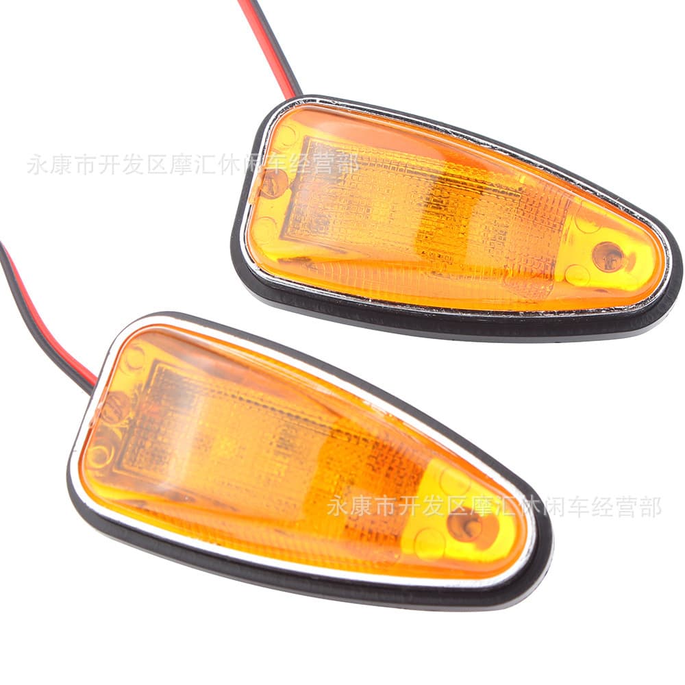 1x ATV Quad Beach Motorcycle Accessory 50CC-125CC Triangle Turn Signal Indicator Light LED