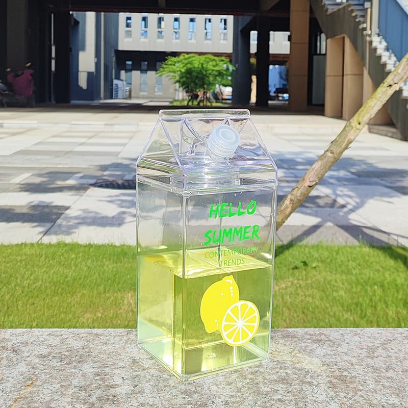 New hot selling internet celebrity milk cup square plastic cup Amazon PS water cup foreign trade water cup square cup factory wholesale
