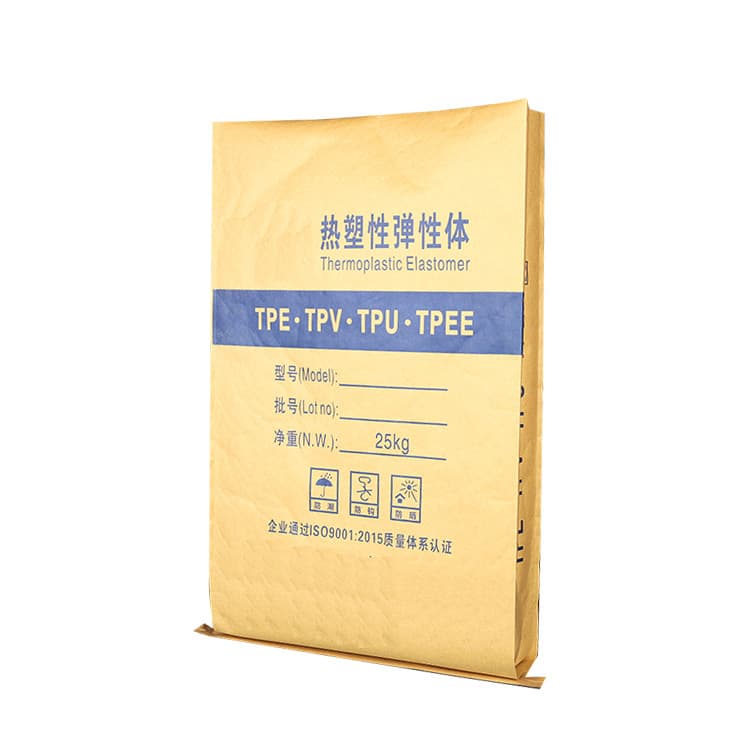 Paper-plastic composite bags for chemical packaging, 25kg thermoplastic elastomer kraft woven bags