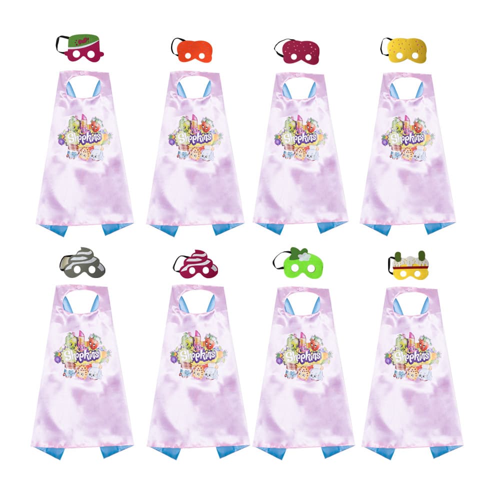 Derui In-Stock Shopkins Series Double-Layer Role-Play Performance Costume Children's Cape Cloak Mask