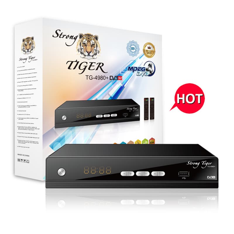 Foreign Trade Cross-Border New HD S2 Set-Top Box STRONG TIGER TG-4980+ TV Receiver