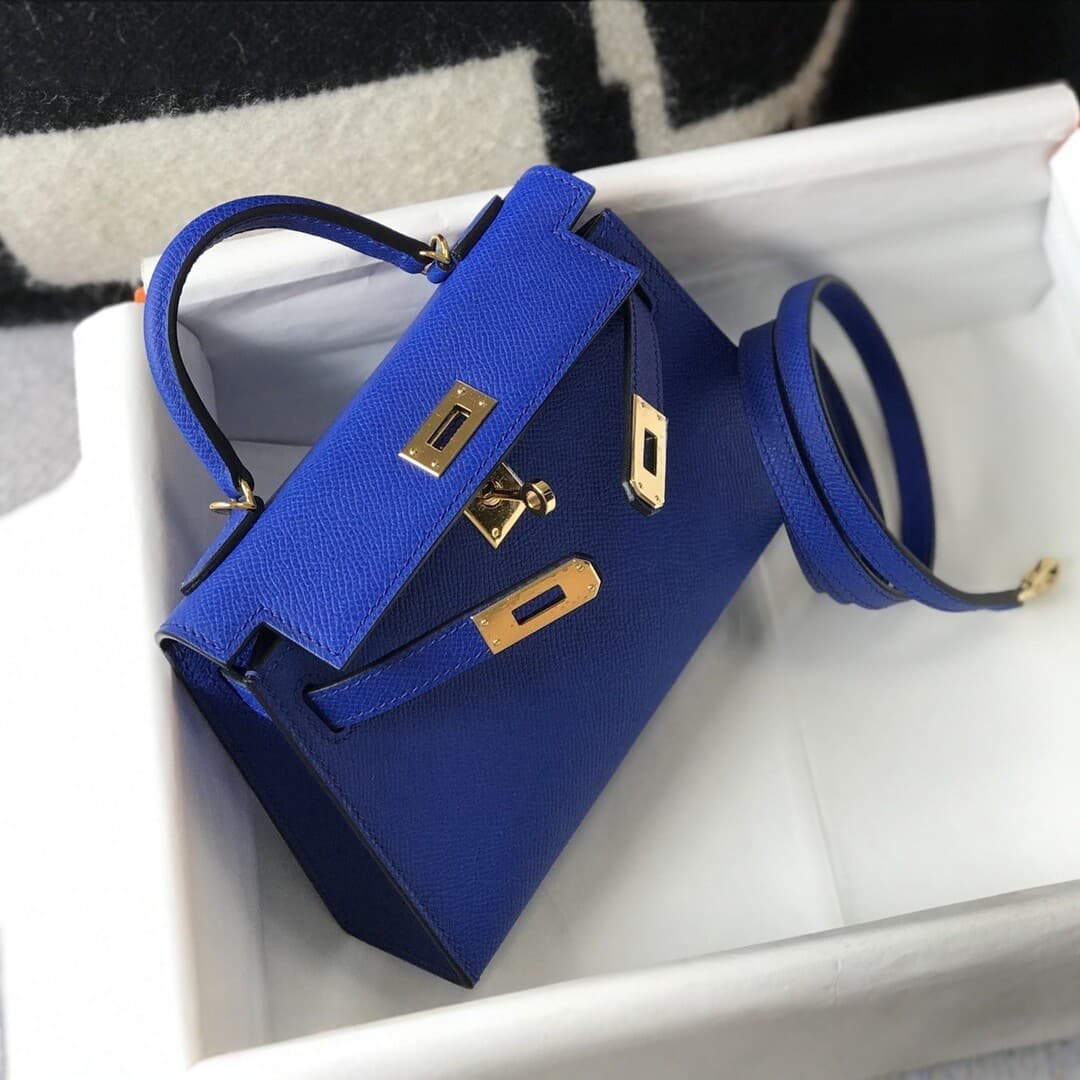 H Brand Handmade Palm Print Second Generation Kelly Bag Mini Beeswax Thread All-Steel Hardware Epsom Top Layer Cowhide Leather Handbag for Women