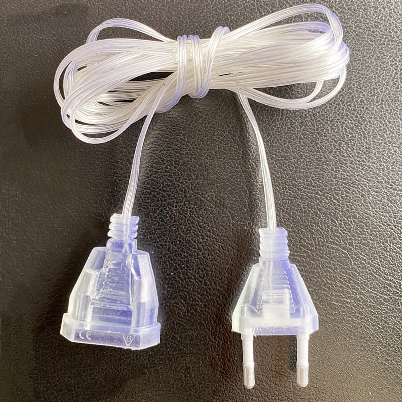 LED Light String Christmas Lights Fairy Lights Plug Extension Cord 3m European Round Plug Flat Plug Low Voltage Male/Female Connector Outdoor Waterproof
