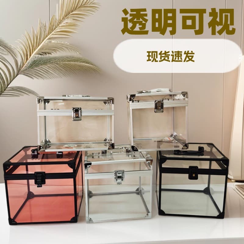 Transparent Cosmetic Storage Box Household Desktop Organizer Jewelry & Cosmetic Storage Box Ready Stock Retail