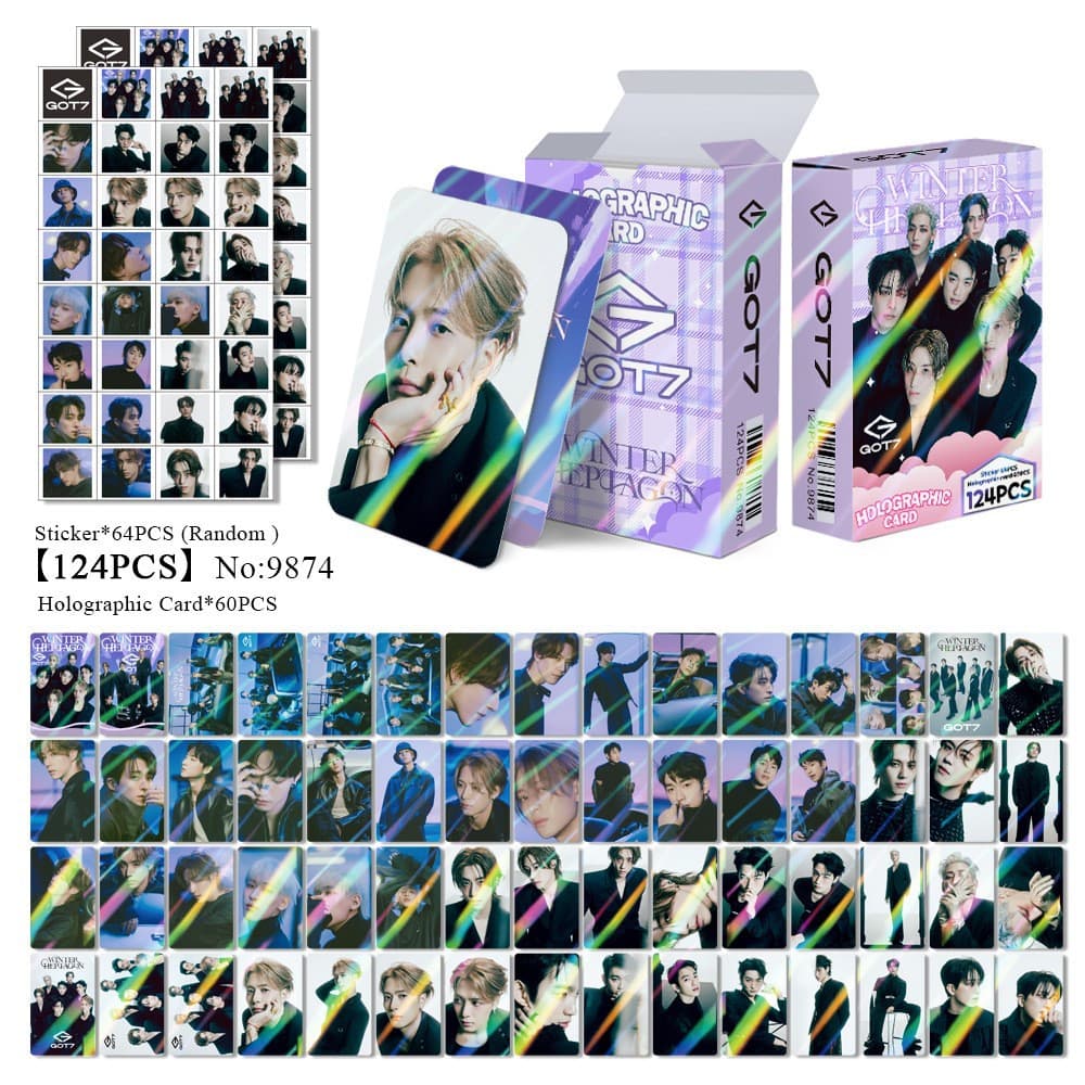 Cross-Border Exclusive In-Stock 124 Laser Cards Got7 Comeback Merchandise Photo Cards Celebrity Kpop Merchandise Lomo Cards