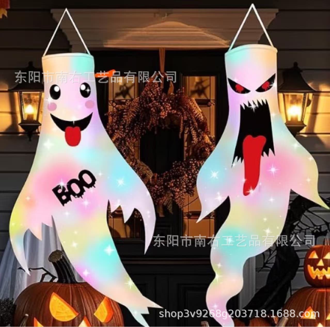 Halloween hairdryer ghost decoration venue layout props Halloween devil ghost hanging ghost ghost luminous pendant