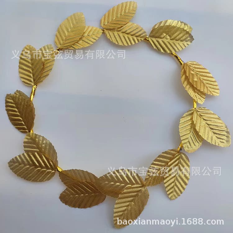 Artificial Leaf Masquerade Decoration Bridal Headpiece Hairband Wreath Carnival Halloween Decoration Gold Leaf Headband