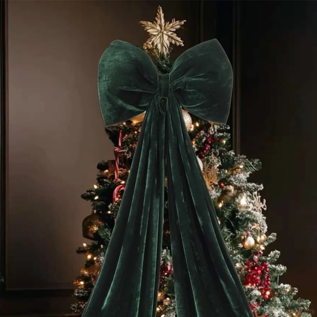 Christmas Oversized Velvet Bow Christmas Wedding Festive Party Christmas Tree Window Front Door Decoration Arrangement
