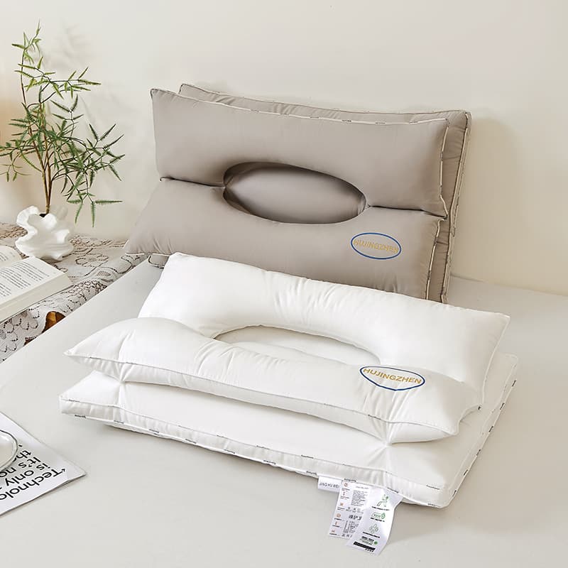 Pillow 100% Cotton Anti-Traction Partitioned 3-in-1 Single Pure Cotton Down Alternative Pillow Core