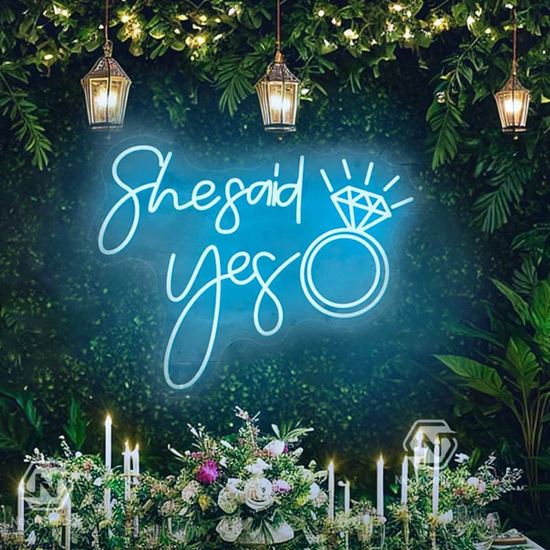 She Said Yes" Neon Sign, Wedding LED Neon Sign for Engagement Party